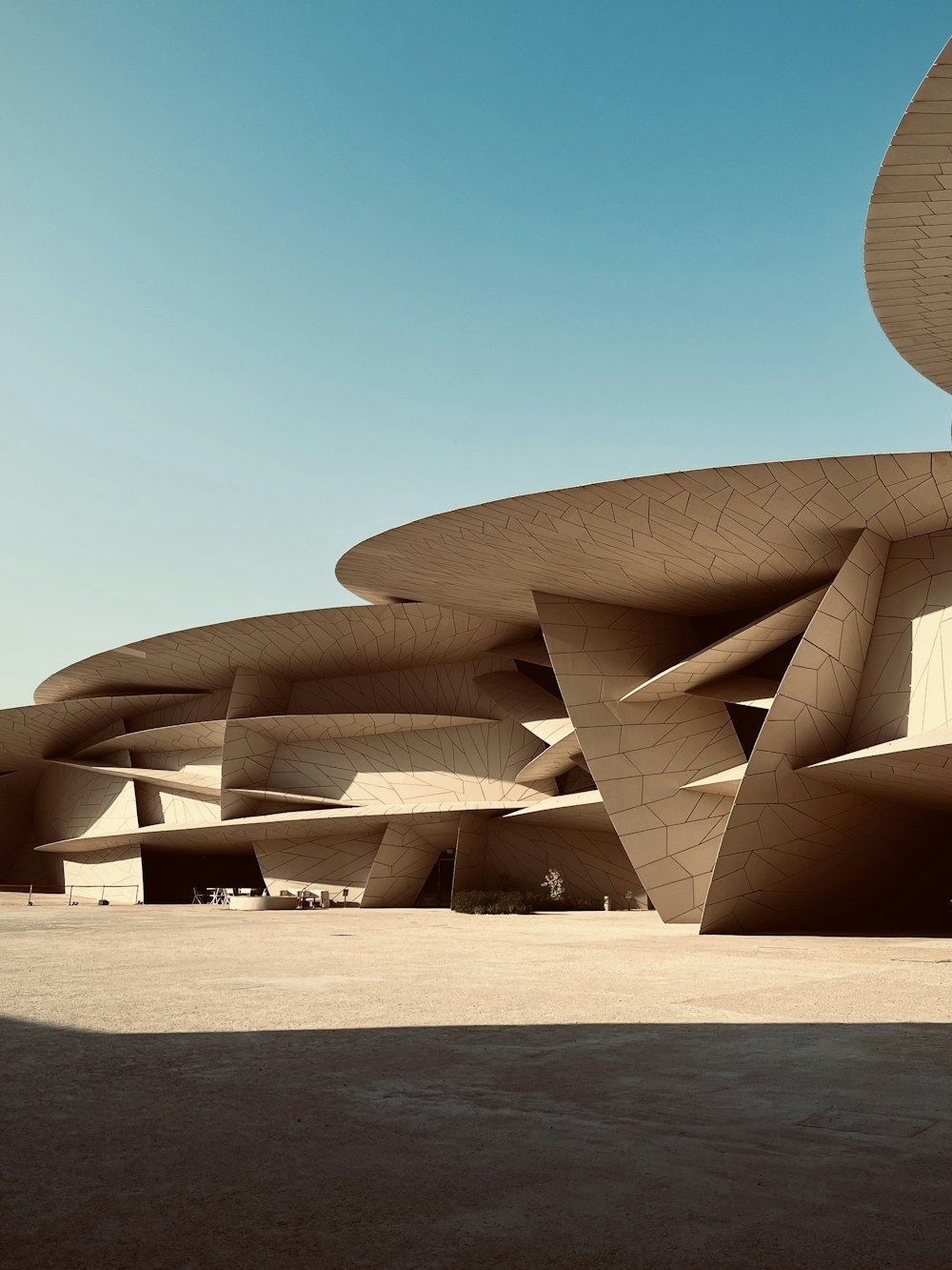 The interlocking disc facade of the National Museum of Qatar in Doha.